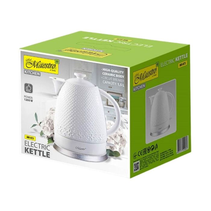 Hervidor y Tetera Eléctrica Feel Maestro MR-073 Blanco Cerámico 1200 W 1,5 L 1 Hervidor y Tetera Eléctrica Feel Maestro MR-073 Blanco Cerámico 1200 W 1,5 L 1