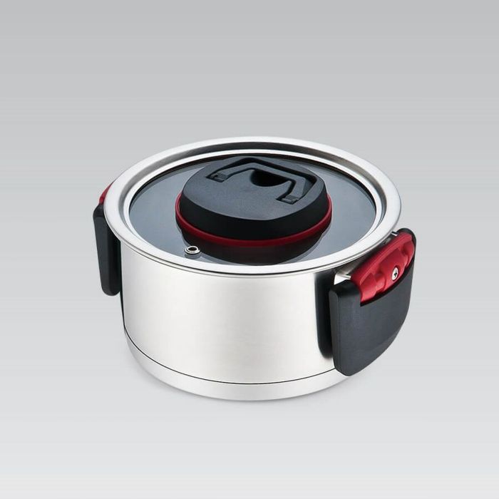 Olla con Tapa Feel Maestro MR-3530-22 Negro Rojo Acero Acero Inoxidable Plástico Ø 22 cm 4,2 L 6 Olla con Tapa Feel Maestro MR-3530-22 Negro Rojo Acero Acero Inoxidable Plástico Ø 22 cm 4,2 L 6