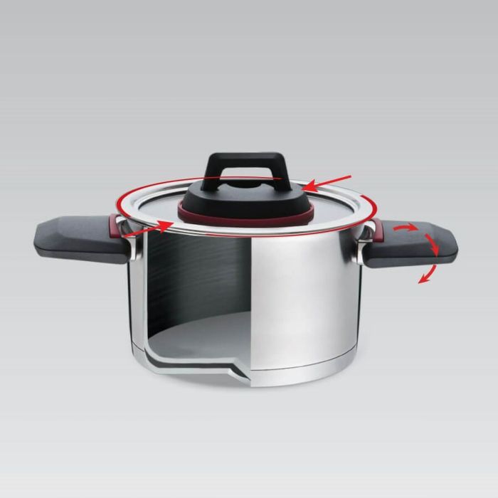 Olla con Tapa Feel Maestro MR-3530-22 Negro Rojo Acero Acero Inoxidable Plástico Ø 22 cm 4,2 L 5 Olla con Tapa Feel Maestro MR-3530-22 Negro Rojo Acero Acero Inoxidable Plástico Ø 22 cm 4,2 L 5
