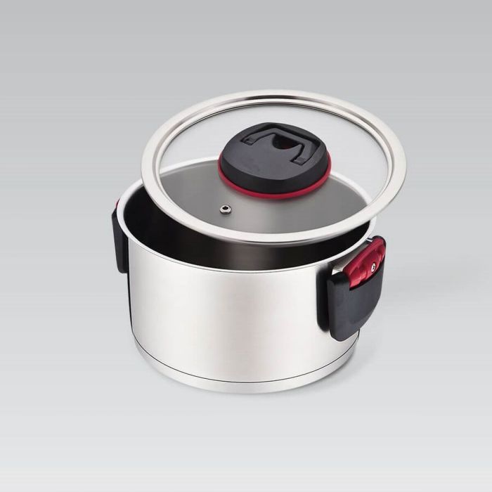 Olla con Tapa Feel Maestro MR-3530-22 Negro Rojo Acero Acero Inoxidable Plástico Ø 22 cm 4,2 L 4 Olla con Tapa Feel Maestro MR-3530-22 Negro Rojo Acero Acero Inoxidable Plástico Ø 22 cm 4,2 L 4
