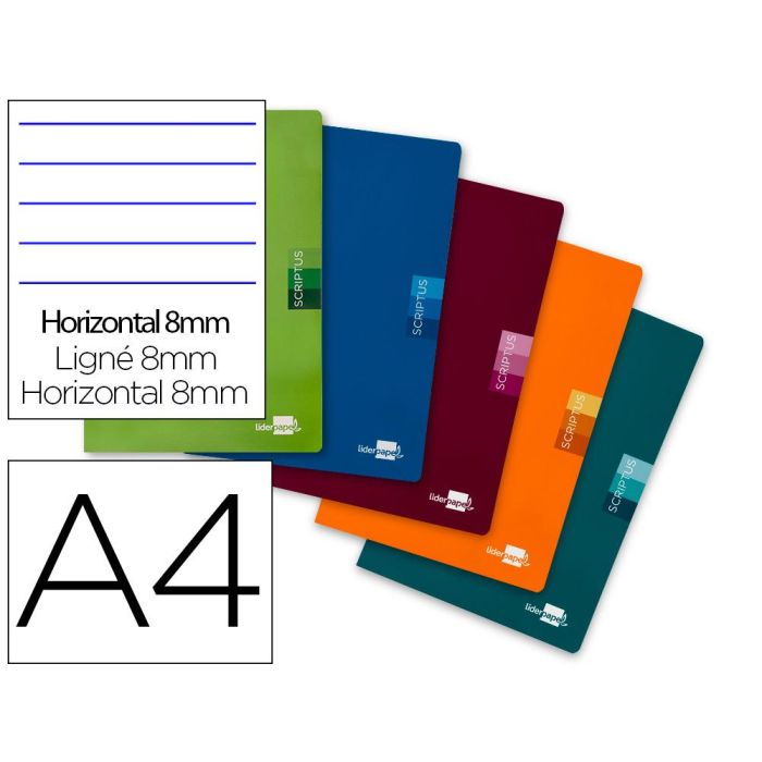 Libreta Liderpapel Scriptus A4 48 Hojas 90 gr-M2 Horizontal Con Margen 5 unidades