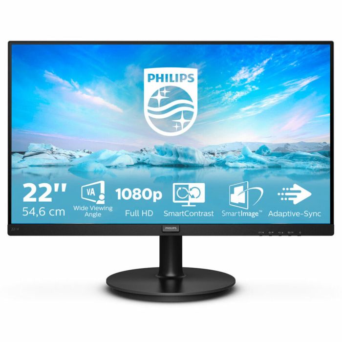 Monitor Philips V-Line 221V8A 21.5"/ Full HD/ Multimedia/ Negro