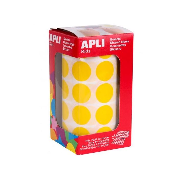 Apli Gomets Autoadhesivos Redondos 20 mm Rollo Amarillo