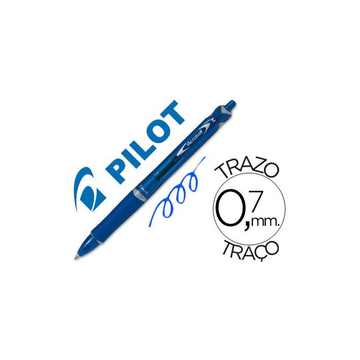 Boligrafo Pilot Acroball Azul Tinta Aceite Punta De Bola De 1,0 mm Retractil 10 unidades