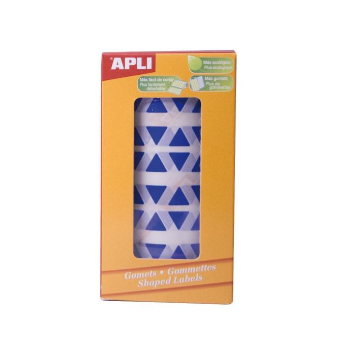 Apli Gomets Triangulares 20 mm Rollo Azul -Rollo 2832 Unidades- 1