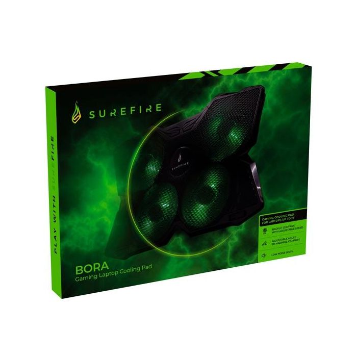 Verbatim Soporte para portatil surefire bora gaming laptop cooling pad green
