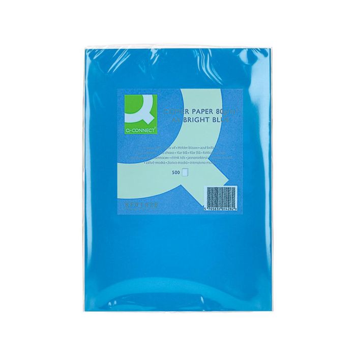 Papel Color Q-Connect Din A4 80 gr Azul Intenso Paquete De 500 Hojas 1