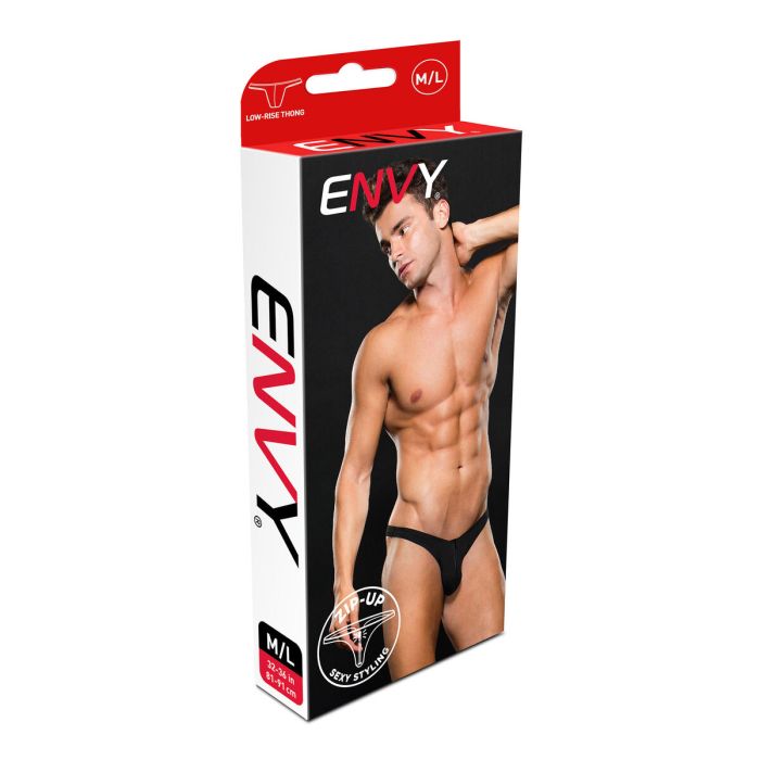 Tanga Envy Lowrise Zip Negro L/XL 3