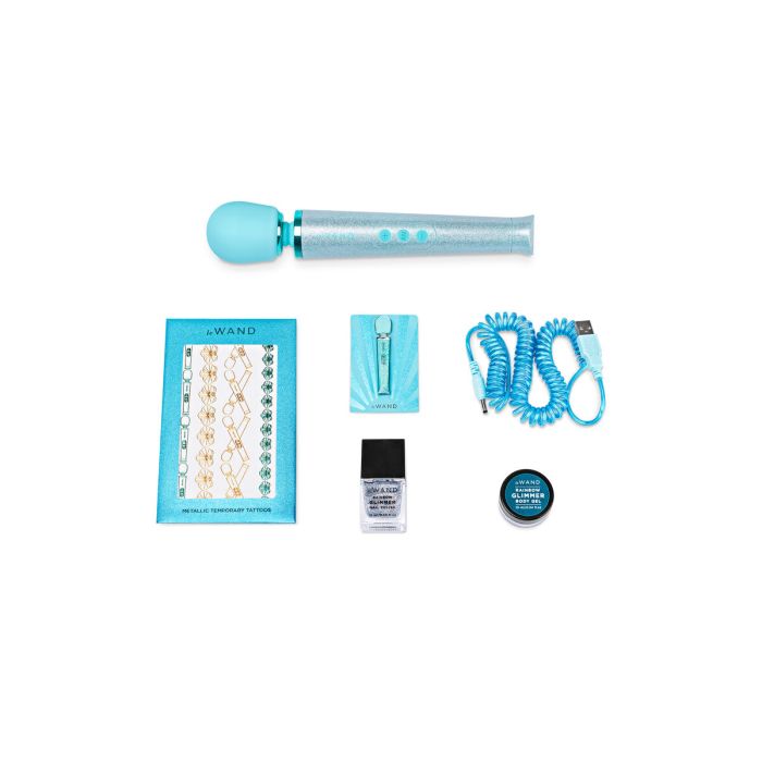 Vibrador Le Wand All That Glimmers Set Azul Pastel 6