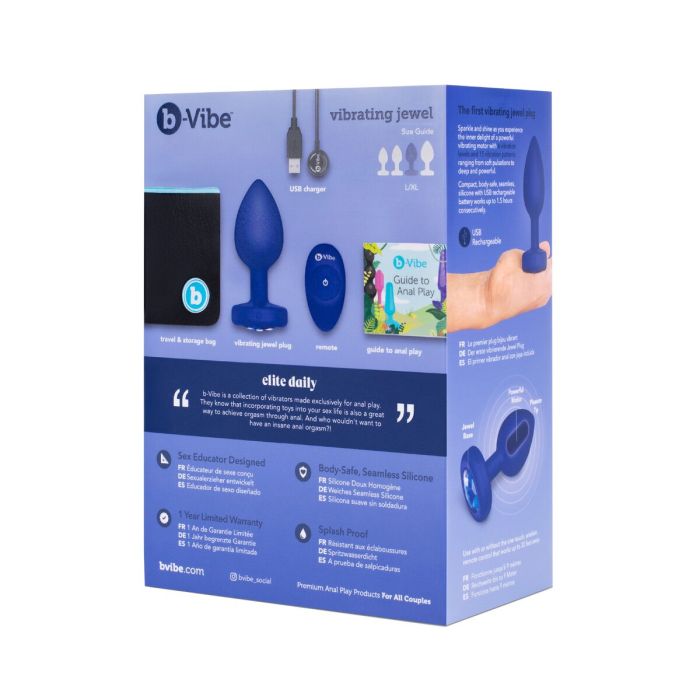 Vibrador B-Vibe Vibrating Jewel Azul marino L/XL 11