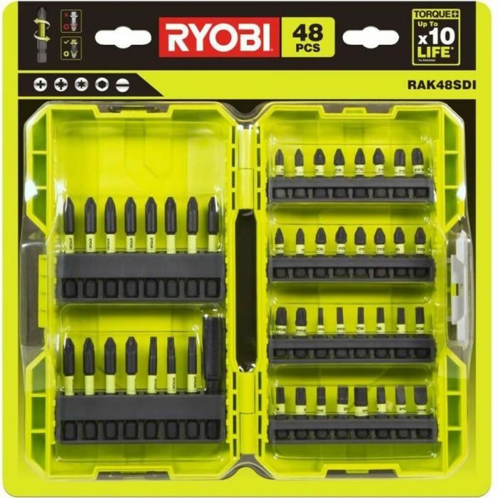 RYOBI RAK48SDI - Estuche a prueba de golpes 48 Accesorios para atornillar