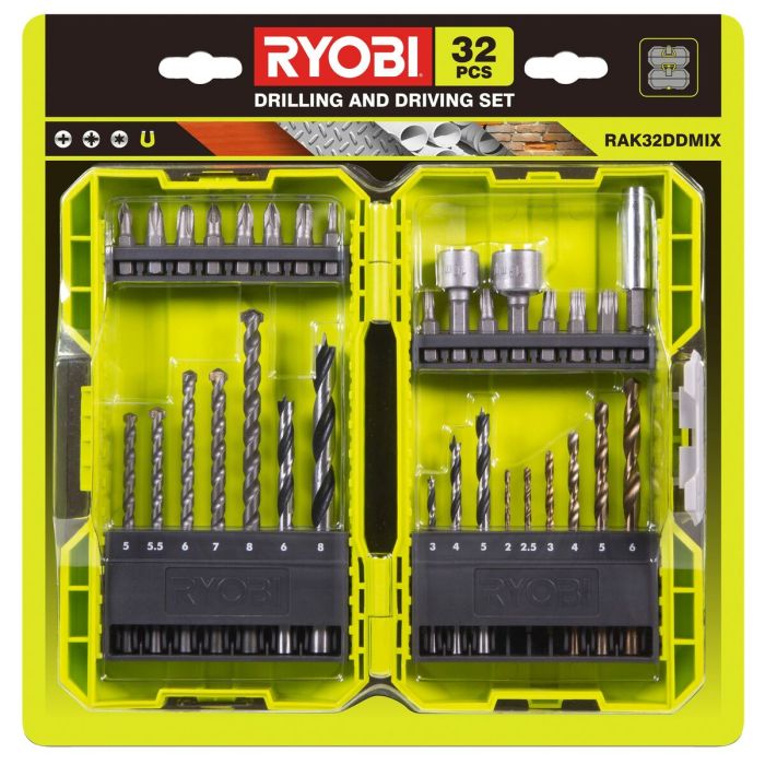 Set de brocas y puntas Ryobi RAK32DDMIX 32 Piezas Hex PZ pH 1