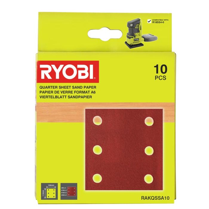 Hojas de lijar Ryobi RAKQSSA10 1