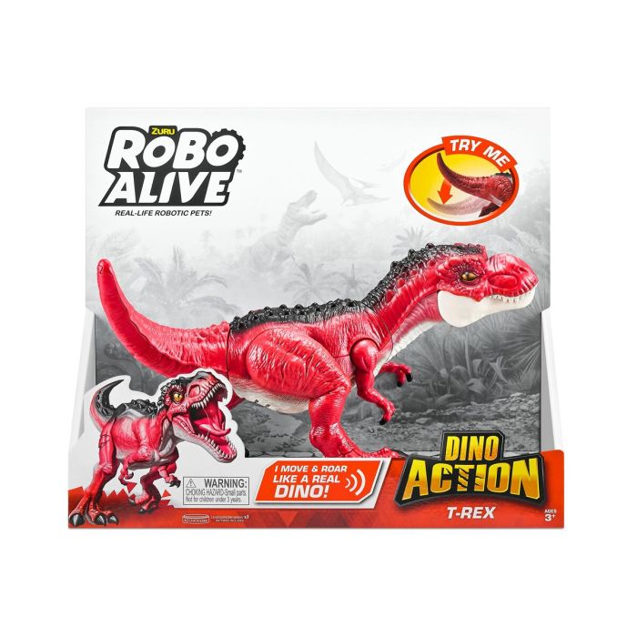 Dinosaurio Zuru Robo Alive: Dino Action T- Rex Rojo Figura Articulada 2