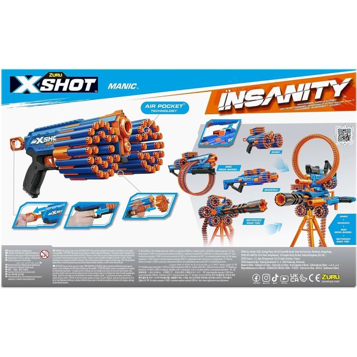 Pistola de Dardos X-Shot Insanity- Manic 30 x 15 x 4 cm 1