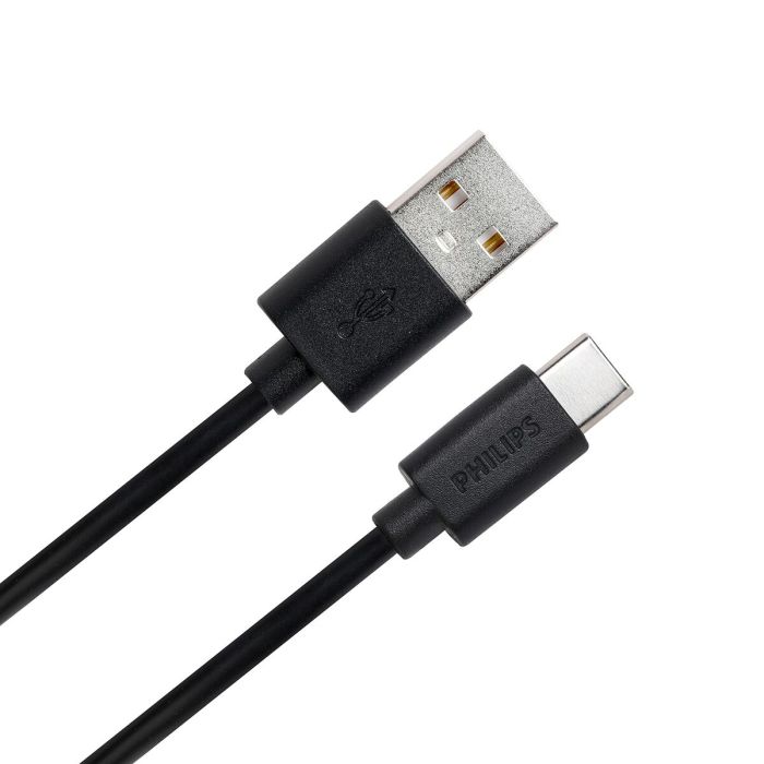 Cable USB A a USB C Philips DLC3104A/00 Carga rápida 1,2 m Negro 1