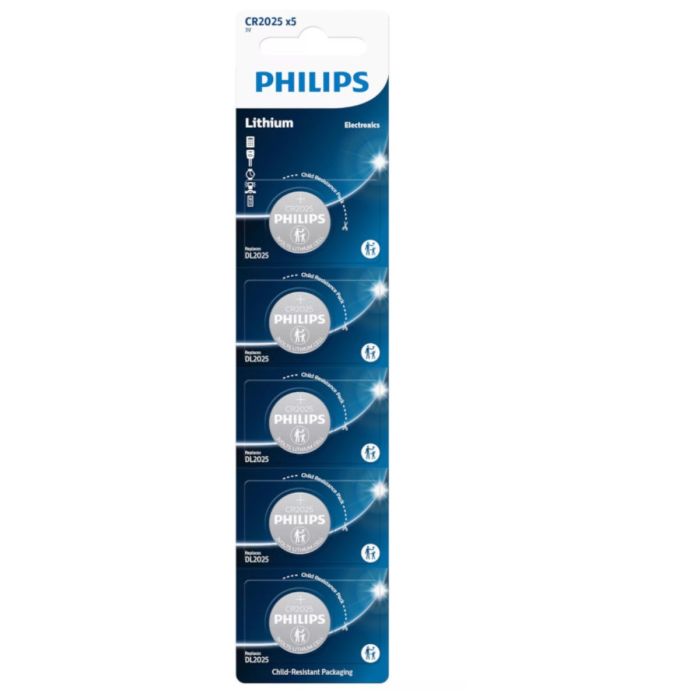 Pila de Botón de Litio Philips CR2025P5/01B