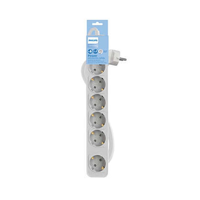 Regleta Enchufes 6 Tomas con Interruptor Philips CHP2164W/62 (1,5 m) 1