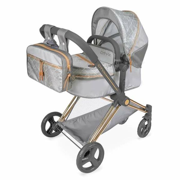 Coche de muñeca 3x1 plegable cityx para muñecas de hasta 50 cm 38x65x73 cm