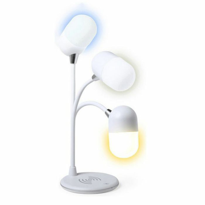 Lámpara LED con Altavoz Bluetooth y Cargador Inalámbrico 146268 Blanco 3 W (30 unidades) 6