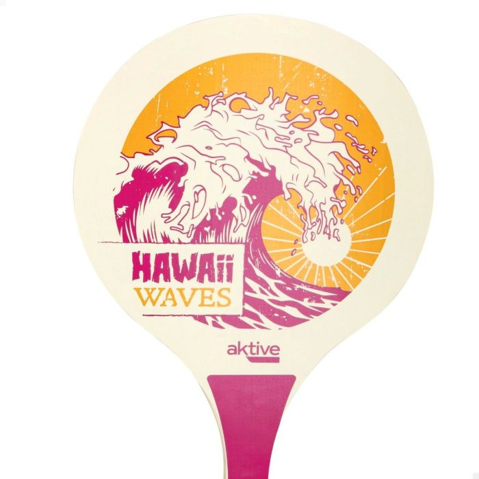 Palas de Playa con Pelota Aktive Hawai Madera 23,5 x 38 x 0,8 cm (12 Unidades) 3
