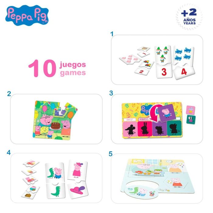 Juego Educativo Peppa Pig Edu Games Collection 24,5 x 0,2 x 24,5 cm (6 Unidades) 10 en 1 5