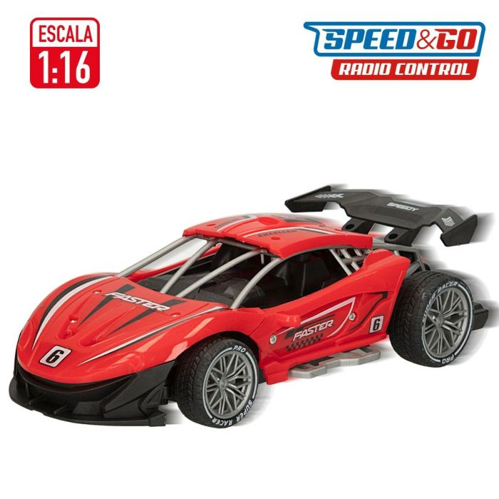 Coche Radio Control Speed & Go 22 x 7 x 11 cm 1:16 Rojo 6 Unidades 4