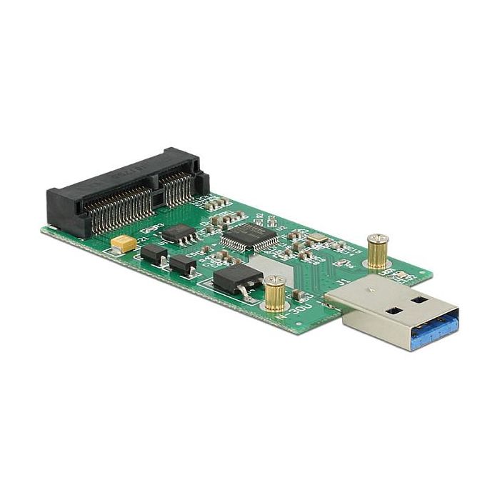 DeLOCK 62681 Adaptador o Konverter USB 3.0 tipo A a mSATA para Unidades SATA, 5 Gbit/s, Plug & Play, Mac y Windows, 42 mm 1