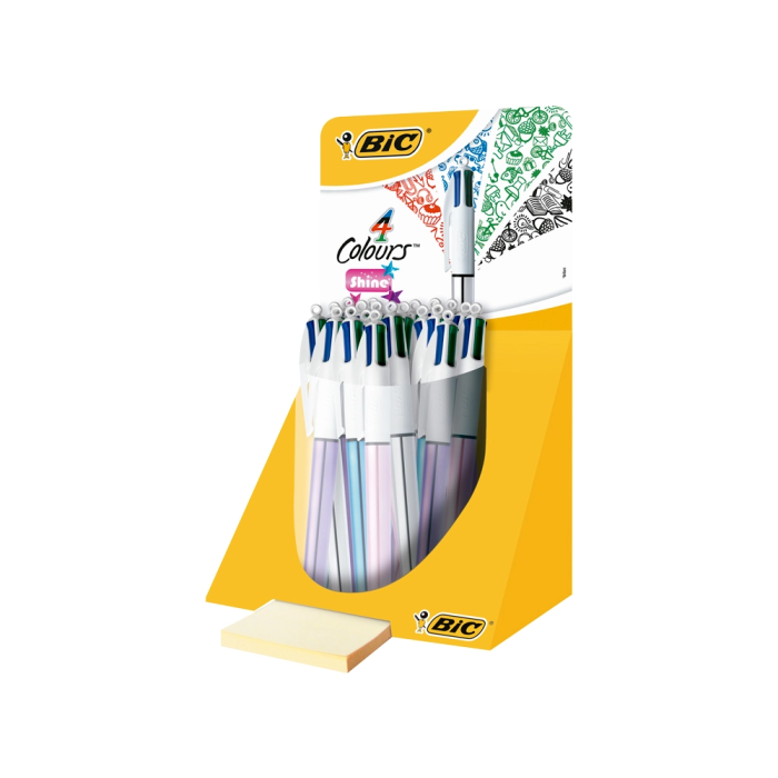 Bic Bolígrafo Cuatro Colores Shine Colores Metalizados Punta 1 mm Expositor 1