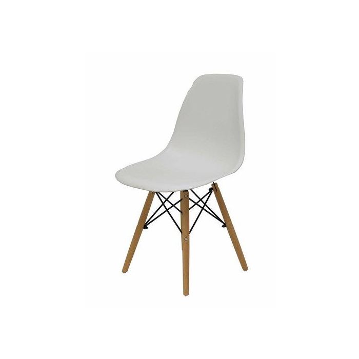 Silla Piqueras Y Crespo Priego Confidente Ergonomica Estructura De Madera Y Metal Estilo Tower Asiento Y Respaldo Pvc Blanco Pack De 4