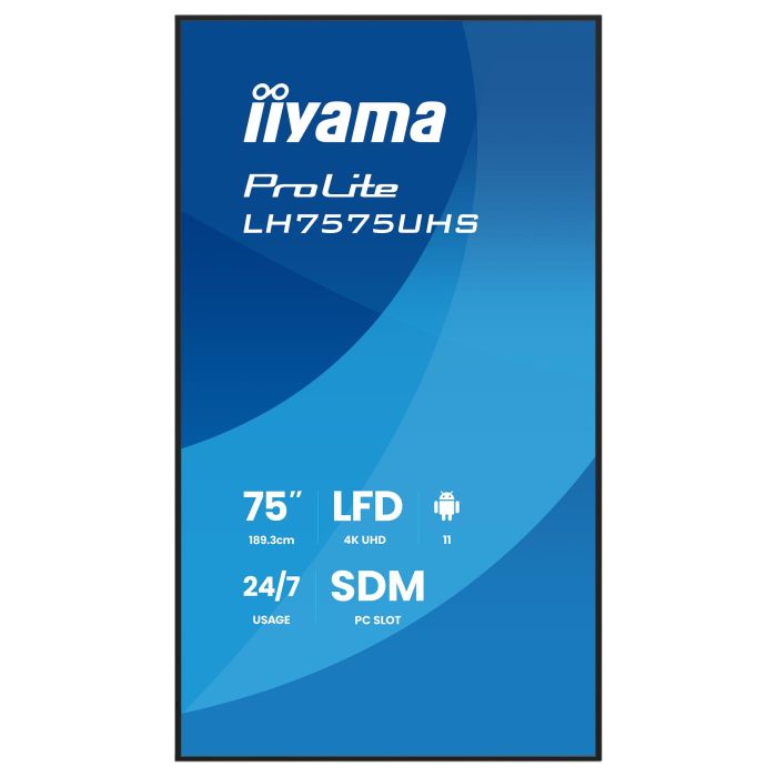 Iiyama LH7575UHS-B2AG Monitor Profesional 75" 4K UHD 500 cd/m² 8ms 24/7 Android 11 9 Iiyama LH7575UHS-B2AG Monitor Profesional 75" 4K UHD 500 cd/m² 8ms 24/7 Android 11 9