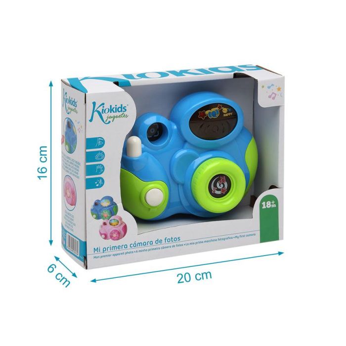 KioKids Juguete Cámara de Fotos para Bebés, con Sonidos Reales, Luces y Melodías, Estimula los Sentidos, +18 Meses, Azul, Pilas Incluidas 5 KioKids Juguete Cámara de Fotos para Bebés, con Sonidos Reales, Luces y Melodías, Estimula los Sentidos, +18 Meses, Azul, Pilas Incluidas 5
