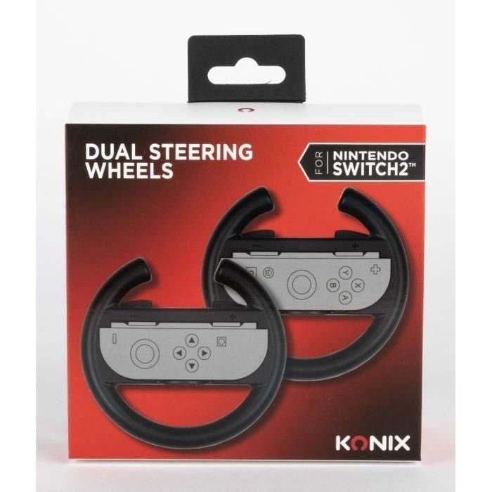 Konix 3328170304313 Par de volantes para mandos Joy-Con de Nintendo Switch 2, Negro 1 Konix 3328170304313 Par de volantes para mandos Joy-Con de Nintendo Switch 2, Negro 1