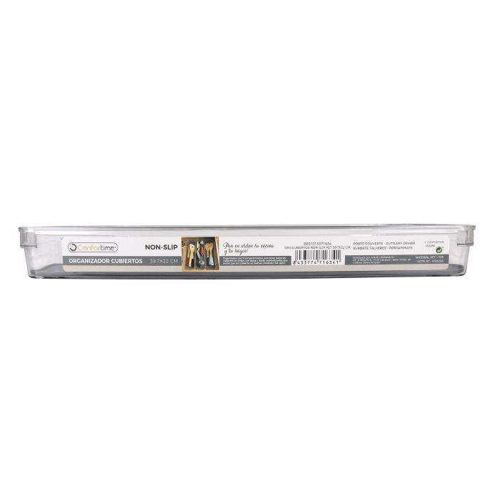 Confortime Organizador de Cubiertos Antideslizante de Plástico PET. Medidas: 39 cm Largo, 32 cm Ancho, 5 cm Alto. (12 Unidades) 1 Confortime Organizador de Cubiertos Antideslizante de Plástico PET. Medidas: 39 cm Largo, 32 cm Ancho, 5 cm Alto. (12 Unidades) 1