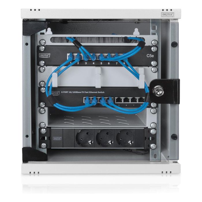 Digitus Carcasa Mural Compact 6HE 254mm 10" con Puerta de Vidrio Gris 5