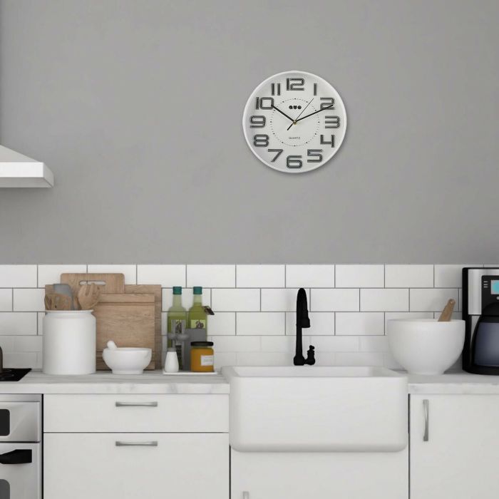 Reloj de Pared Versa Blanco Polipropileno 3,7 x 30 x 30 cm 3