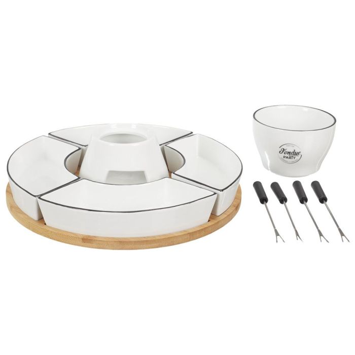 Cook Concept Fondue Bistrot para 4 personas con 4 pinchos, 4 bols y bandeja de bambú 2 Cook Concept Fondue Bistrot para 4 personas con 4 pinchos, 4 bols y bandeja de bambú 2