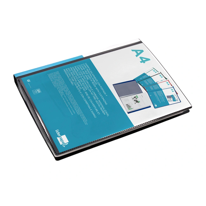 Liderpapel 37925 Carpeta Escaparate con 30 Fundas, Polipropileno, Formato DIN A4, Negro Opaco 6