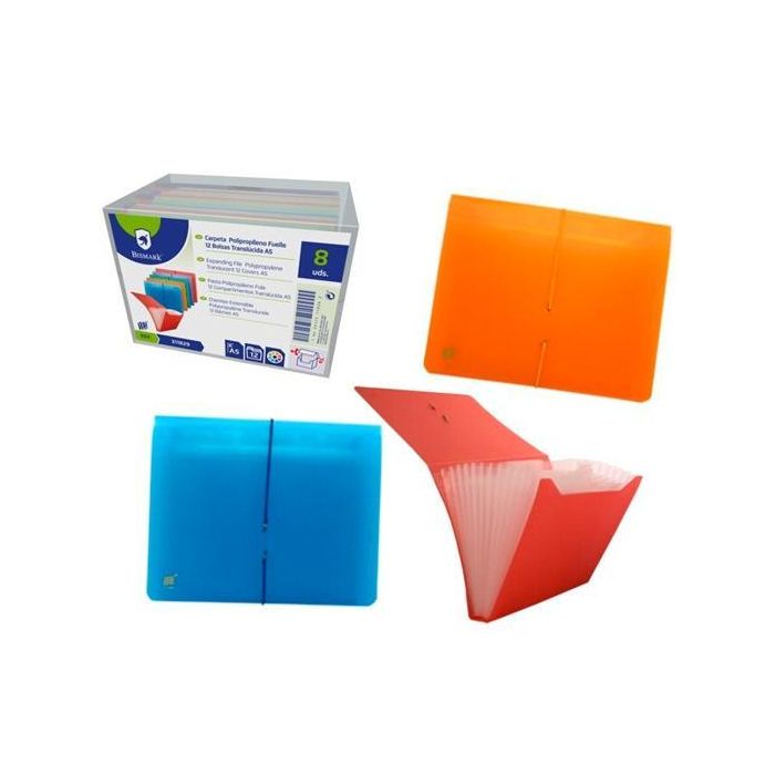 Bismark Carpeta Fuelle Acordeón 13 C-Goma A5 Pp Transparente C-Surtidos Bismark Carpeta Fuelle Acordeón 13 C-Goma A5 Pp Transparente C-Surtidos