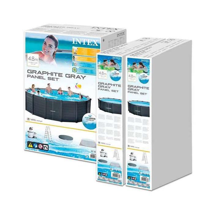 Piscina graphite gray panel d478x124 cm(c/bomba aren 6 Piscina graphite gray panel d478x124 cm(c/bomba aren 6