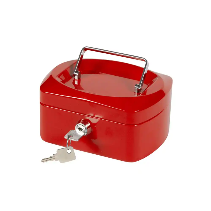 Q-connect Caja Caudales 6" 152x115x80 mm Roja con Portamonedas Q-connect Caja Caudales 6" 152x115x80 mm Roja con Portamonedas