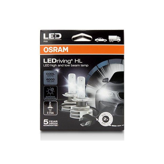 OSRAM Kit Ledriving H4 Cool White OS9726CW LED P43t 6000K Luz Blanca Fría 3