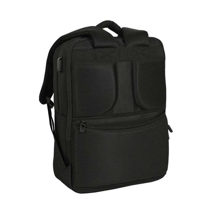 Safta Mochila Real Madrid Premium para portátil de 15,6'' con USB y 2 Bolsillos, Color Negro, 31x44x13cm 3