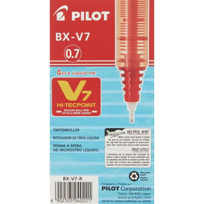 Bolígrafo Roller Pilot V7 Rojo 0,5 mm (12 Unidades) 1