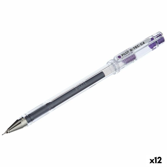 Bolígrafo de gel Pilot G-TEC C4 Morado Violeta 0,2 mm (12 Unidades)