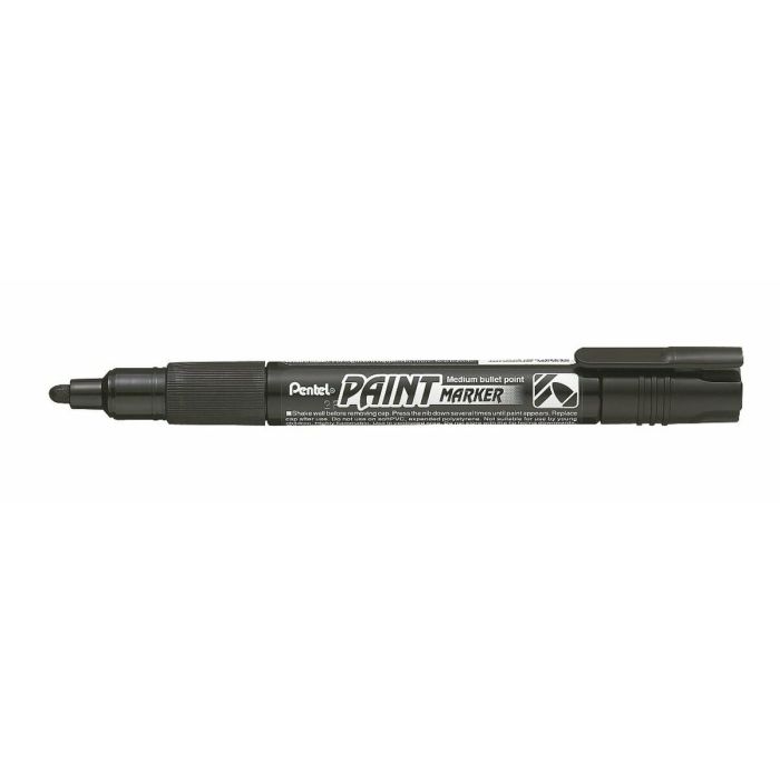 Pentel Paint Marker Marcador Permanente Punta Conica Negro -12U-