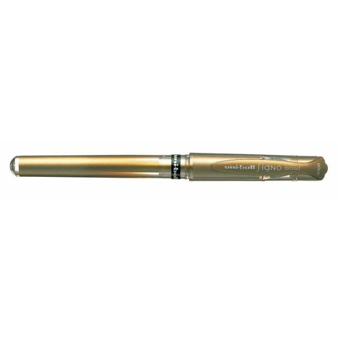 Bolígrafo de tinta líquida Uni-Ball Signo Broad UM-153 W Dorado 12 Unidades