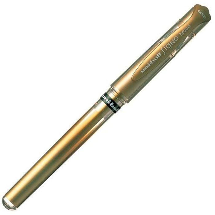 Boligrafo de tinta líquida Uni-Ball Signo Broad UM-153 W Dorado 0,6 mm (12 Piezas)