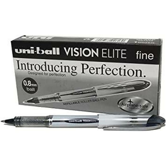 Boligrafo de tinta líquida Uni-Ball Vision Elite UB-200 Negro 0,6 mm (12 Piezas)
