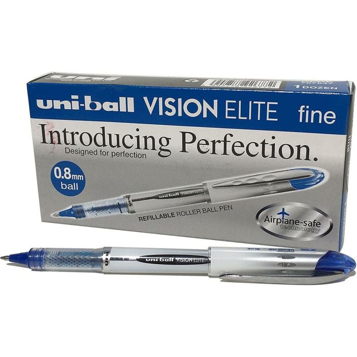 Uniball Rollerball Vision Elite Ub-200 0.8 mm Azul Oscuro Caja 12 Ud